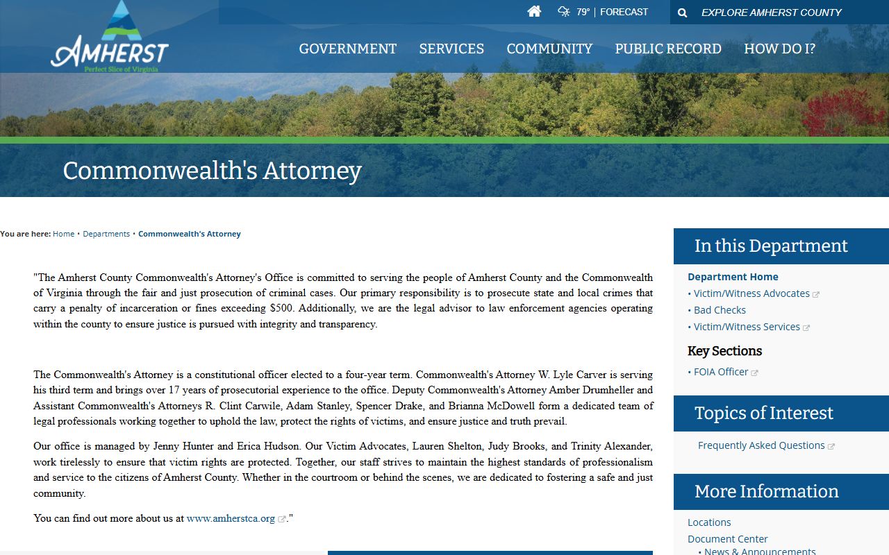 Amherst County court records after arrest Commonwealth Attorney